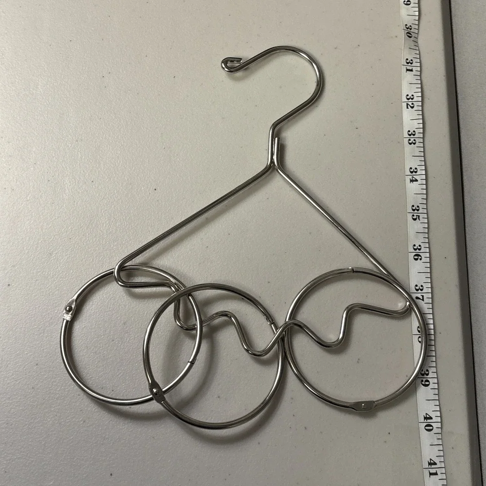 Tie Suspender Braces Belt Scarf Hanger Closet Organizer‎ Metal Silver 6